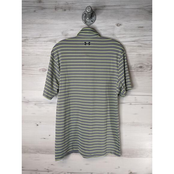 Under Armour Shirt Mens Small Gray Striped Playoff Polo HeatGear Golf 1351130 - Picture 11 of 11